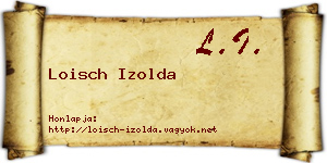 Loisch Izolda névjegykártya